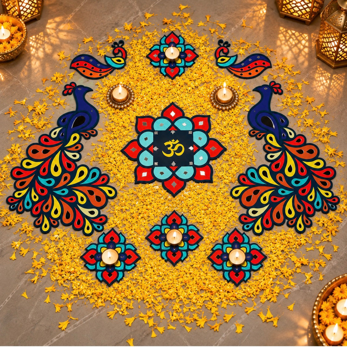 READYMADE PEACOCK RANGOLI